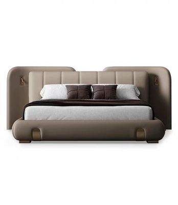 acheter Le Roi de luxe en cuir fait sur commande Bed de chambre à coucher de PIN de CHÊNE du maître 1,8 de lit online manufacture