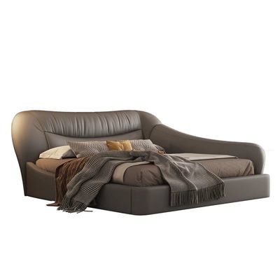 acheter Lit nordique d'anti d'automne d'hôtel de chambre à coucher de meubles de cuir de lit chêne mou du paquet 1.8m online manufacture