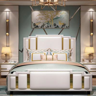 acheter Les meubles tapissés de chambre à coucher d'hôtel hydrauliques se soulèvent vers le haut du lit de cuir de stockage online manufacture