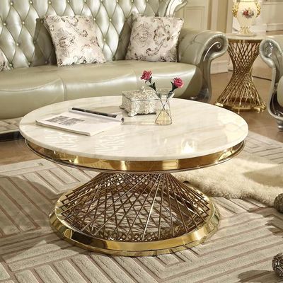 acheter Table basse ronde de luxe moderne de table basse d'hôtel de l'acier inoxydable 304 online manufacture