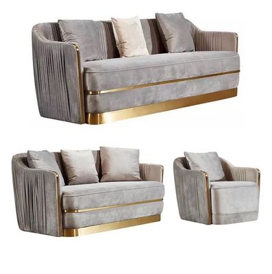 acheter Sofa post-moderne léger nordique de salle d'exposition d'acier inoxydable de velours de meubles de lobby d'hôtel de luxe online manufacture