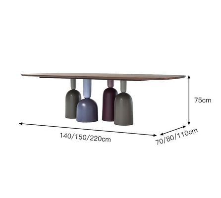 acheter Forme rectangulaire adaptée aux besoins du client de table de salle à manger à base métallique de couleur de noix online manufacture