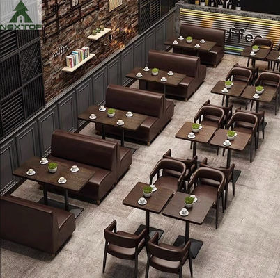 acheter Hôtel en cuir de barre de café de café de Sofa Chair Table Set For de cabine de restaurant de cru online manufacture