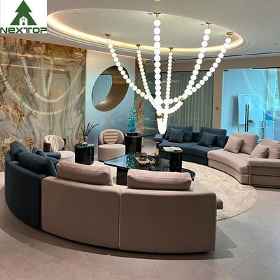 acheter Meubles de lobby d'hôtel d'OEM Sofa Nubuck Fabric Circle Corner modulaire intérieur avec le cadre en métal online manufacture
