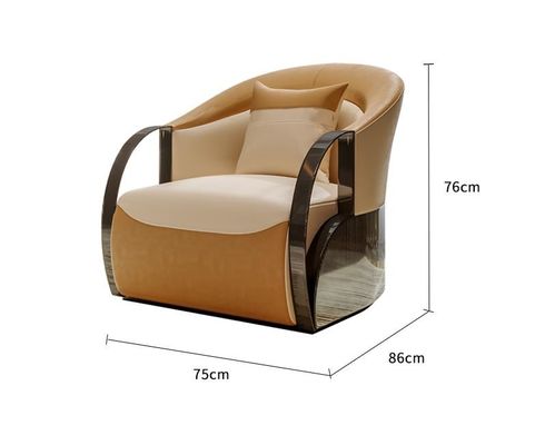 acheter Chaise longue simple en cuir véritable d'accoudoir d'acier inoxydable d'hôtel de meubles à extrémité élevé de lobby online manufacture