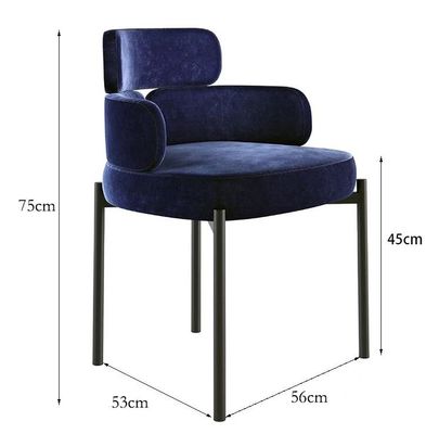 acheter Métal créatif de luxe léger Art Velvet Armrest Dining Chair de meubles de restaurant d'hôtel online manufacture