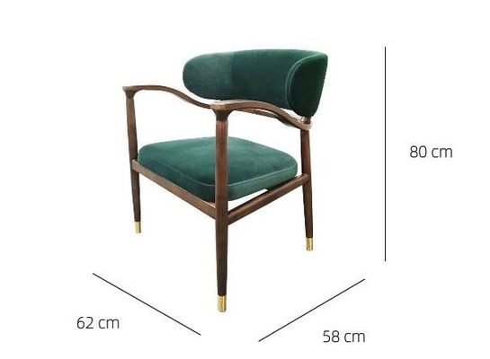 acheter Appui-bras en bois massif Chaise à manger en velours soyeux online manufacture
