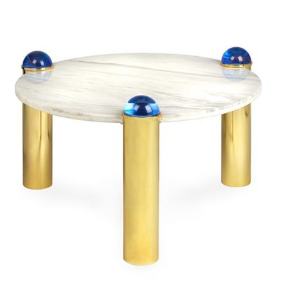 acheter Art postmoderne Table à café ronde en marbre Hotel Table à thé en acier inoxydable online manufacture