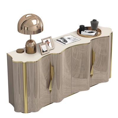 Buffet en bois solide plaqué de buffet de Cabinets d'hôtel de luxe d'acier inoxydable