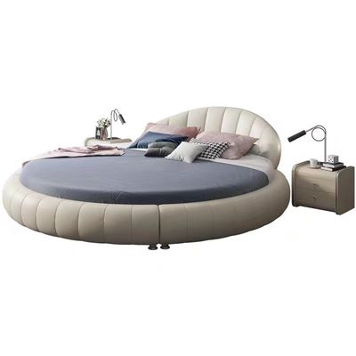 Luxe 2.2m atmosphérique rond du Roi Bed 2m de chambre à coucher de villa de lit d'hôtel de tissu