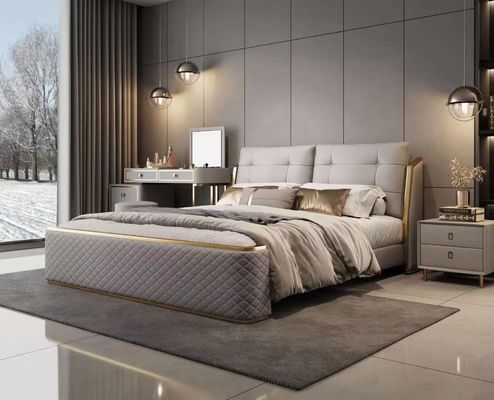 Le Roi fait sur commande Size Bed de chambre d'hôtel de chambre à coucher d'hôtel de luxe