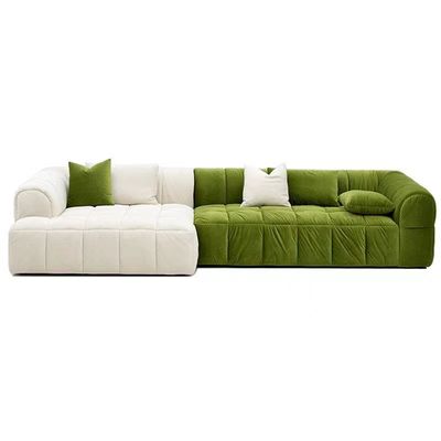 Le double tissu dégrossi a givré le rétro velours Sofa Square Combination