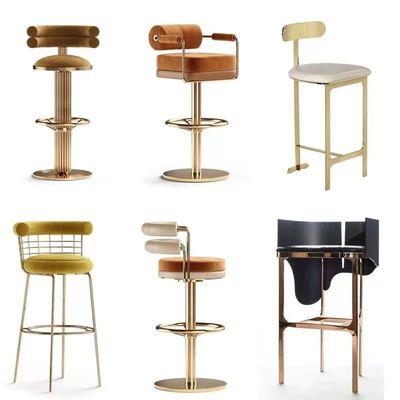 Haut tabouret de haute de dossier de chaise de café chaise inoxydable de luxe de barre d'acier pour le restaurant