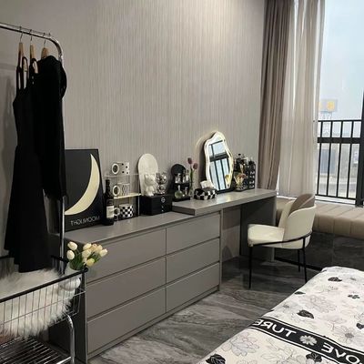 Coiffeuse de luxe de Tableau moderne de maquillage de plat de roche avec la chambre à coucher d'hôtel de tiroirs