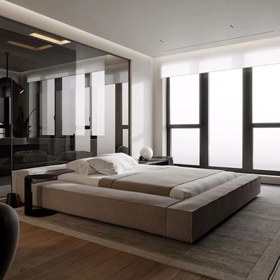 Le Roi moderne classique Bed en bois solide de double lit d'hôtel