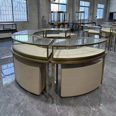 Cabinet rond de plan de travail de bijoux d'étalage moderne fait sur commande d'affichage