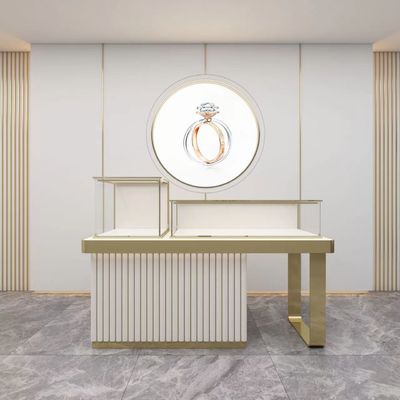 Vitrines de luxe de bijoux d'étalage de forces de défense principale de coffrets de fenêtre de luxe de Cabinets