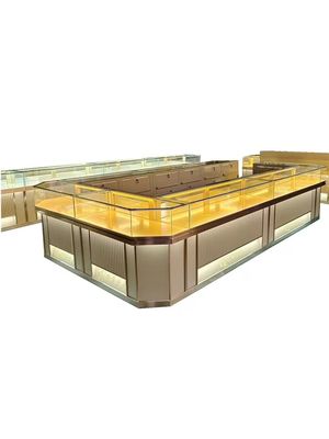 Décoration de magasin adaptée aux besoins du client de luxe moderne de coffrets d'étalage d'ODM d'OEM