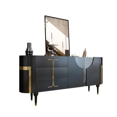 Acier inoxydable de buffet d'émail titanique de luxe noir noble de Cabinets quatre pieds de fait sur commande