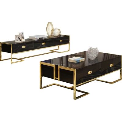Combinaison de luxe légère moderne de Cabinet de la coiffeuse TV de laque d'acier inoxydable