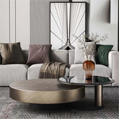 Bon prix Tables basses modernes de luxe faites sur commande en métal de combinaison ovale de luxe légère de table basse en ligne