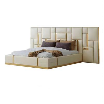 Pièce de résidence hôtelière de lit de taille de Bentley Luxury Leather Cowhide King grande