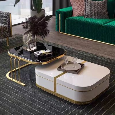 Table basse de luxe de marbre moderne faite sur commande d'hôtel avec le stockage caché