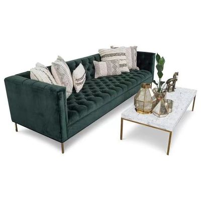 Hunter Marble Green Velvet Sofa a placé l'ODM de sofa de lobby d'hôtel