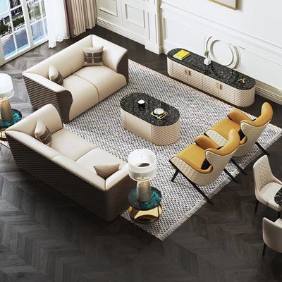 Sofa Set Couch Living Room en cuir moderne de luxe Sofa Hotel Villa