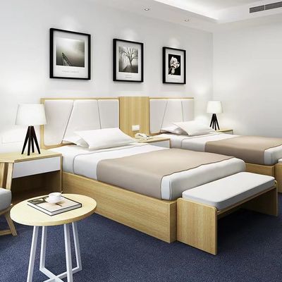 Bois solide tapissé commercial fait sur commande de lit de stockage pour la maison de villa d'hôtel