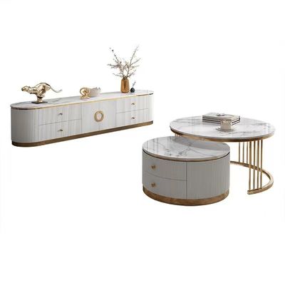 Console moderne de l'affichage à cristaux liquides TV d'acier inoxydable de meubles de salon de Cabinets de l'hôtel TV de villa