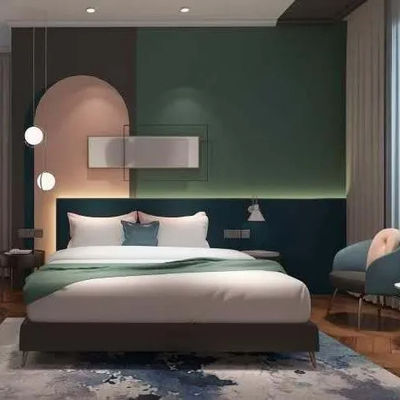 Meubles faits sur commande d'hôtel de concept de meubles en bois intérieurs à extrémité élevé de double lit