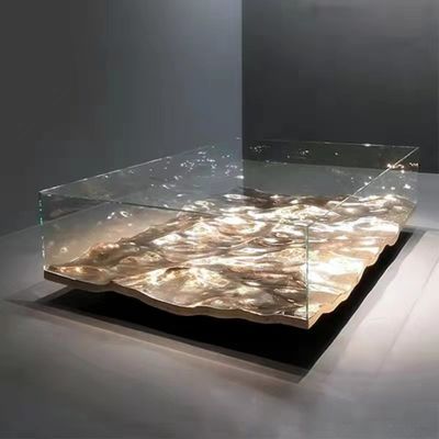 Meubles de marbre noirs de luxe de table basse de verre trempé pour l'hôtel