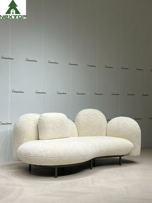 Villa blanche formée de Sofa For Hotel Room Home de peluche de sièges du velours 3 de tissu