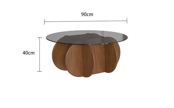 Table basse acrylique en bois massif de luxe simple et légère Table à thé ronde de salon