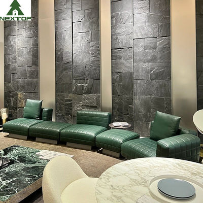 cuir vert de luxe Sofa Set modulaire de Ministère de l'Intérieur de meubles de lobby d'hôtel de 1800*1000mm