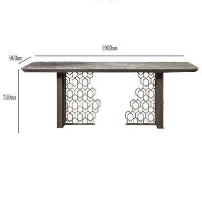 Acier inoxydable rectangulaire de table de salle à manger de marbre faite sur commande minimaliste italienne