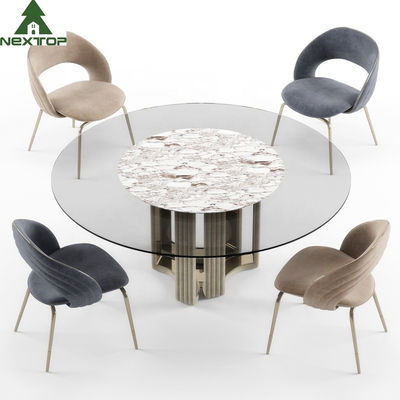 Restaurant simple de banquet d'hôtel de chaise d'or de tissu de luxe de luxe moderne en métal