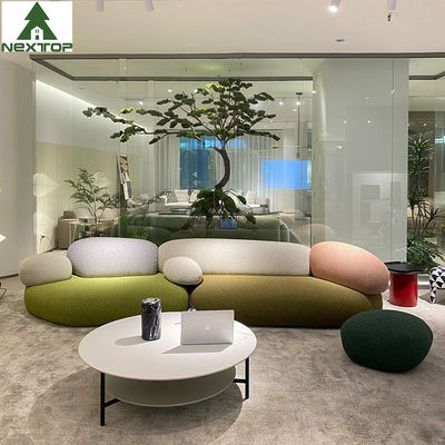 Sofa de caillou de lobby de Sofa Set Combination Living Room de tissu de conception de pavé rond