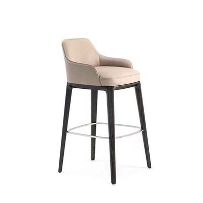 Tabourets de bar en bois solides dinants en cuir créatifs de chaise de mode nordique de style hauts