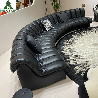 Bon prix Villa incurvée en cuir noire de luxe d'hôtel de Sofa Large Lobby Set For de piano en ligne