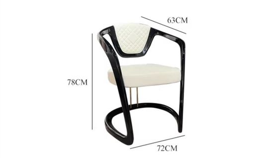 Accoudoir moderne en cuir d'acier inoxydable dinant la conception de luxe de Versace de chaise