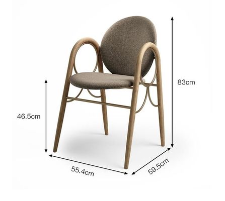Tissu adapté aux besoins du client en bois de solide en métal de meubles de restaurant d'hôtel de taille dinant la chaise