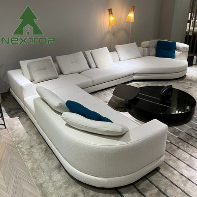 Sofa en lin blanc semi-circulaire Décoration intérieure Villa salon Bureau
