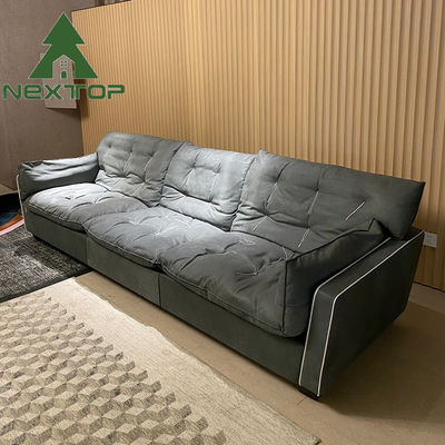 Tissu confortable vert clair 3 4 5 6 sièges canapé long personnalisé