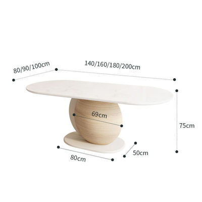 Bon prix Meubles d'hôtel et de restaurant Nordique Style minimaliste Personnalité créative en bois Table à manger ovale en marbre en ligne