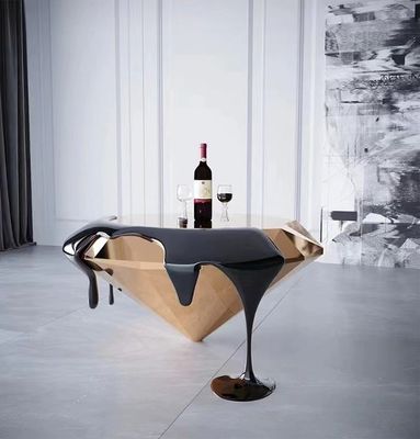 Table à café en fibre de verre multicolore Design italien unique Diamant forme de lave