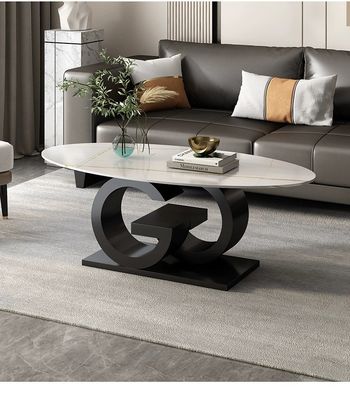 Table à café italienne créative ovale marbre sur mesure
