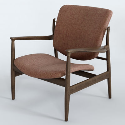 Chaises en teck de style français moderne en tissu