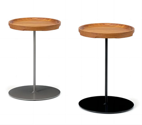 Table de fin de café en contreplaqué en bois et en acier